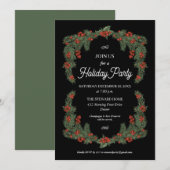 Traditioneel Holly Garland Groen Rood Vakantie Par Kaart (Voorkant / Achterkant)