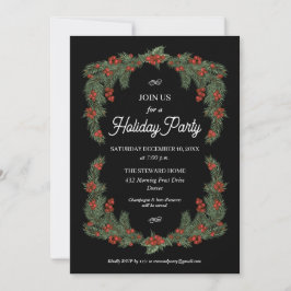 Traditioneel Holly Garland Groen Rood Vakantie Par Kaart