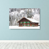 Traditioneel houten huis in Beieren canvas Afdruk (Insitu (Houten vloer))