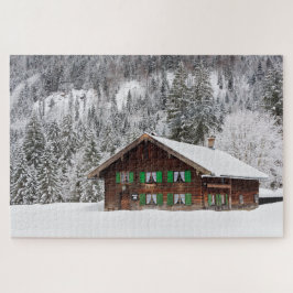 Traditioneel houten huis in Beieren, Duitsland Legpuzzel