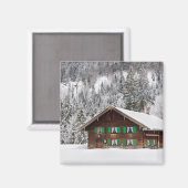 Traditioneel houten huis in Beieren magneet (Voorkant / Achterkant)