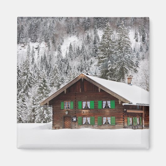 Traditioneel houten huis in Beieren magneet (Voorkant)