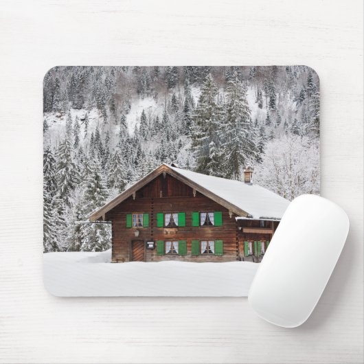 Traditioneel houten huis in Beieren mousepad Muismat (Met muis)