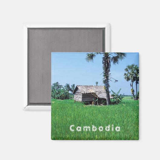 Traditioneel huis - Cambodja Magneet (Voorkant / Achterkant)