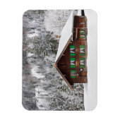 Traditioneel huis in Beieren rechthoekige magneet (Verticaal)