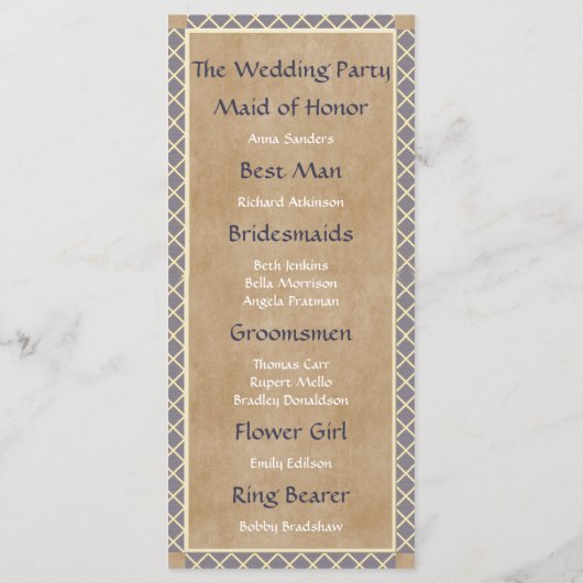 Traditioneel huwelijksprogramma en Kaart van het h (Achterkant)