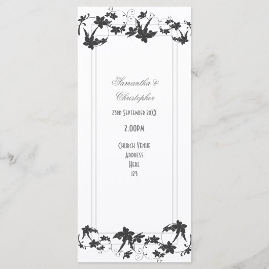 Traditioneel huwelijksprogramma voor de bloemetjes programmakaart (Voorkant)