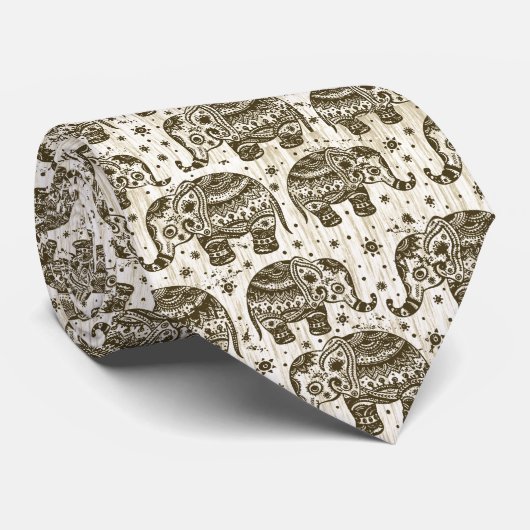 Traditioneel India ellephant Block Print Design Stropdas (Opgerold)