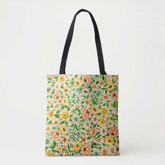 Traditioneel Indiaas bloempatroon Tote Bag (Voorkant)