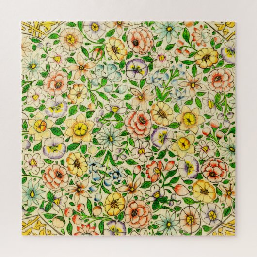 Traditioneel Indiaas lente bloemontwerp Legpuzzel (Verticaal)