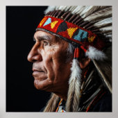 Traditioneel Inheems Portret van Native Amerikanen Poster (Voorkant)