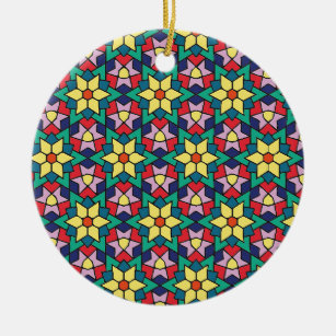 Traditioneel islamitisch geometrisch patroon keramisch ornament