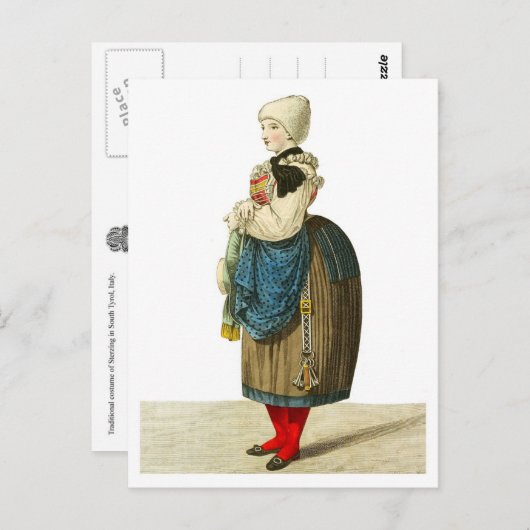 Traditioneel Italiaans gesteriliseerd kostuum Briefkaart (Voorkant / Achterkant)