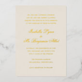 Traditioneel ivoor formele elegante bruiloft folie uitnodiging (Voorkant)