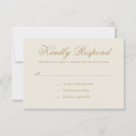 Traditioneel ivoor formele elegante bruiloft RSVP kaartje