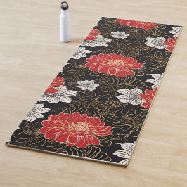 Traditioneel Japandi stijl bloemenpatroon Yogamat