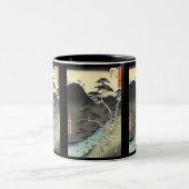 traditioneel Japans berglandschap Ukiyo-e Tweekleurige Koffiemok (Center)