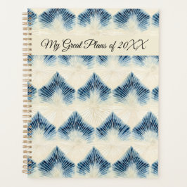 Traditioneel Japans blauw Tie-dye patroon No1 Planner