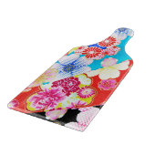 Traditioneel Japans Bloemen Roze Blauw Rood Glas Snijplank (Hoek)