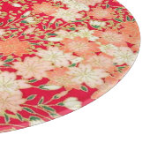 Traditioneel Japans Bloemensakura Rood Goud Glas Snijplank (Hoek)