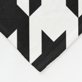 Traditioneel Japans design3 - CHIDORI - zwart-wit Fleece Deken (Hoek)