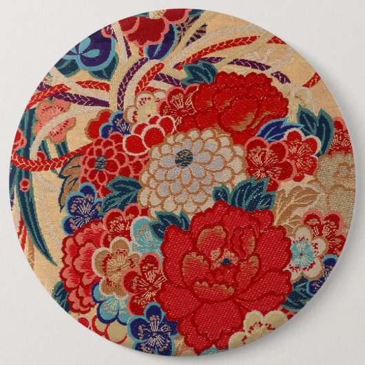 Traditioneel Japans fabric-ontwerp Ronde Button 6,0 Cm (Voorkant)