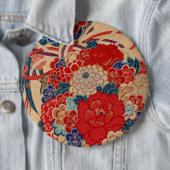 Traditioneel Japans fabric-ontwerp Ronde Button 6,0 Cm (In situ)