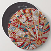 Traditioneel Japans fabric-ontwerp Ronde Button 6,0 Cm (Voorkant /achterkant)