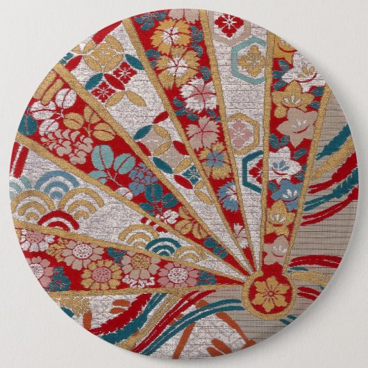 Traditioneel Japans fabric-ontwerp Ronde Button 6,0 Cm (Voorkant)