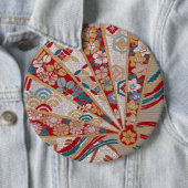 Traditioneel Japans fabric-ontwerp Ronde Button 6,0 Cm (In situ)