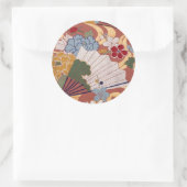 Traditioneel Japans fabric-ontwerp Ronde Sticker (Tas)