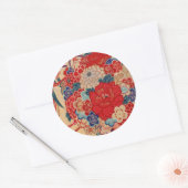 Traditioneel Japans fabric-ontwerp Ronde Sticker (Envelop)