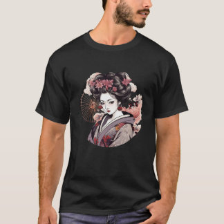 Traditioneel Japans Geisha Mooi Tattoo Grafiek T-shirt