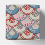 Traditioneel Japans geometrisch motief blauw roze Bedankdoosjes (Bovenkant)