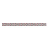 Traditioneel Japans geometrisch motief blauw roze Grosgrain Lint (Voorkant)