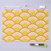 Traditioneel Japans golfpatroon in geel Tissuepapier (Craft)