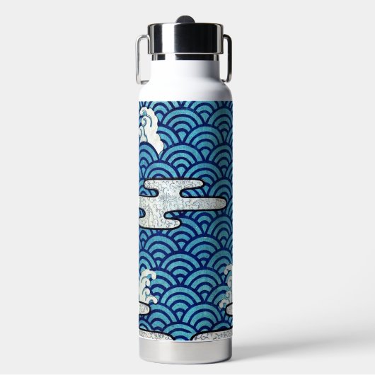 Traditioneel Japans golfpatroon Waterfles (Voorkant)