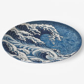 Traditioneel Japans groots golfkeramisch ontwerp Papieren Bordje (Gekanteld)