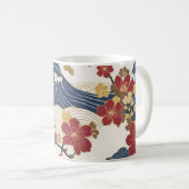 Traditioneel Japans Kimono Patroon Koffiemok (Voorkant rechts)