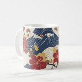 Traditioneel Japans Kimono Patroon Koffiemok (Voorkant links)