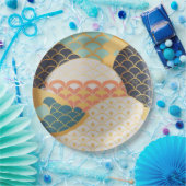 Traditioneel Japans kleurrijk keramisch ontwerp Papieren Bordje (Feest)