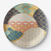 Traditioneel Japans kleurrijk keramisch ontwerp Papieren Bordje (Voorkant)