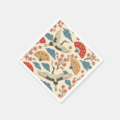 Traditioneel Japans Kraanvogel & Sakura Patroon De Servet (Hoek)