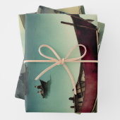 Traditioneel Japans landschap Verf ephemera No4 Inpakpapier Vel (In situ)