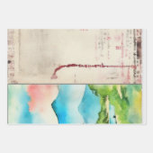 Traditioneel Japans landschap Verf ephemera No6 Inpakpapier Vel (Voorkant 3)