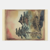 Traditioneel Japans landschap Verf ephemera nr. 7 Inpakpapier Vel (Voorkant)