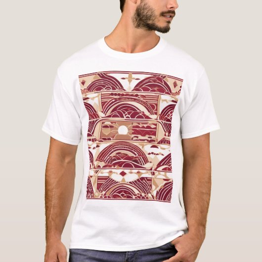 Traditioneel Japans patroon Textielontwerp 0004 T-shirt (Voorkant)