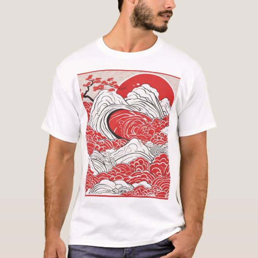 Traditioneel Japans patroonontwerp 0030 T-shirt (Voorkant)