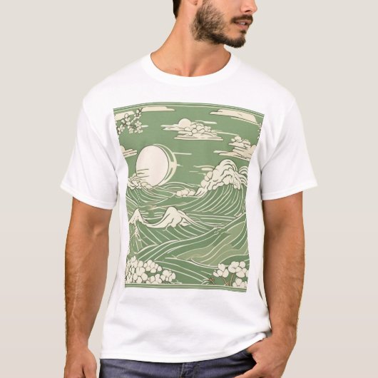 Traditioneel Japans Patroonontwerp 0038 - Authent T-shirt (Voorkant)