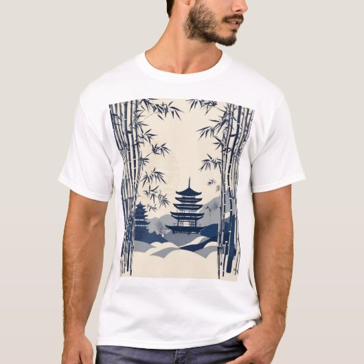 Traditioneel Japans patroonontwerp Elegant Aziatis T-shirt (Voorkant)